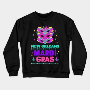 New Orleans Carnival Beads And Blings Party 2022 Mardi Gras Crewneck Sweatshirt